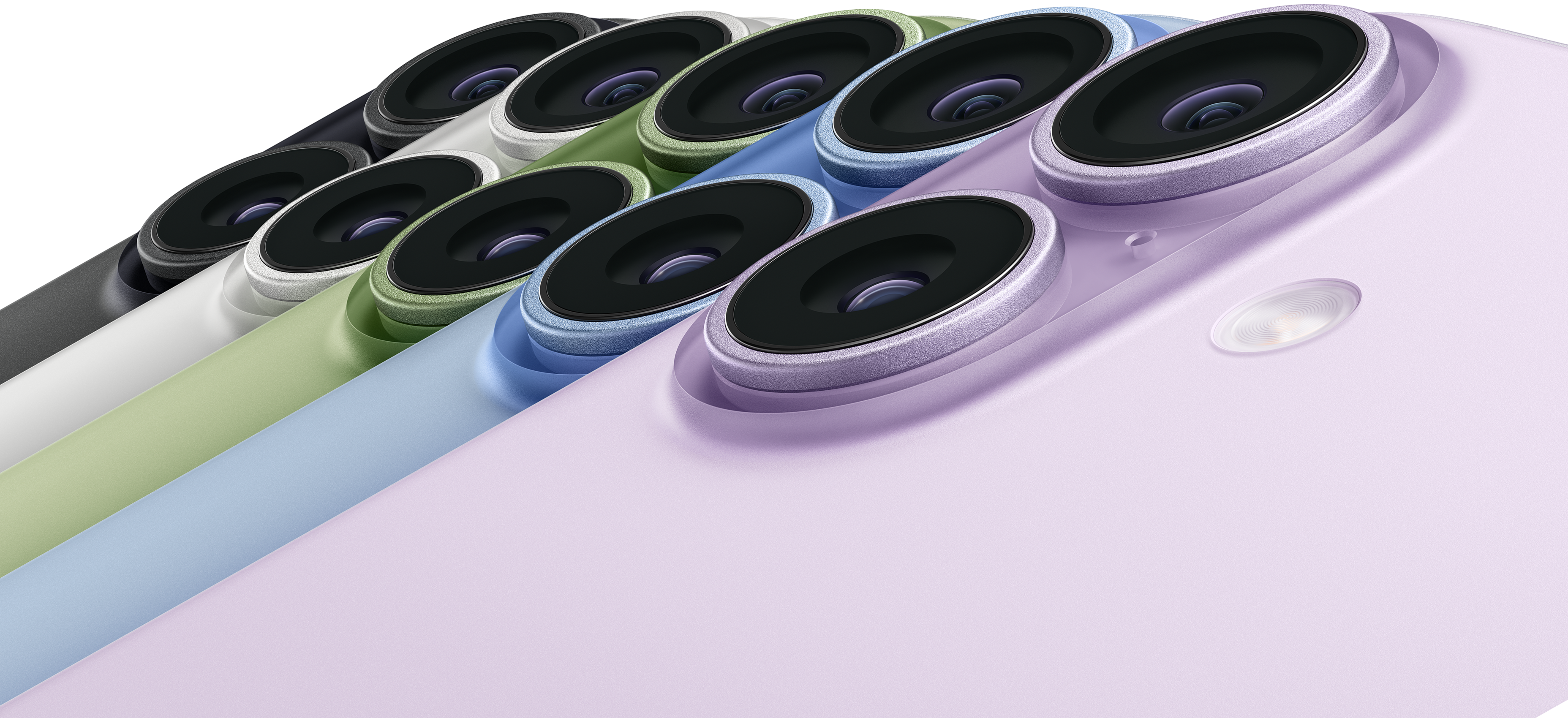 Official iPhone 17 rear camera details across the five manufacturer finishes