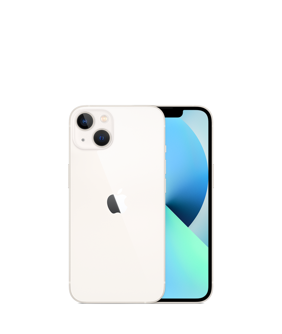 iPhone 13 in Starlight — front and back