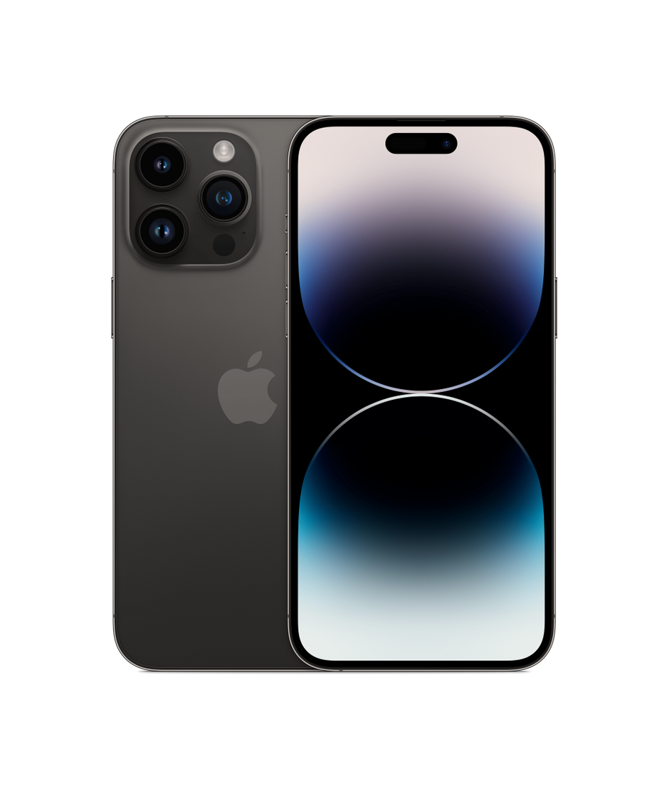 iPhone 14 Pro Max in Space Black — front and back