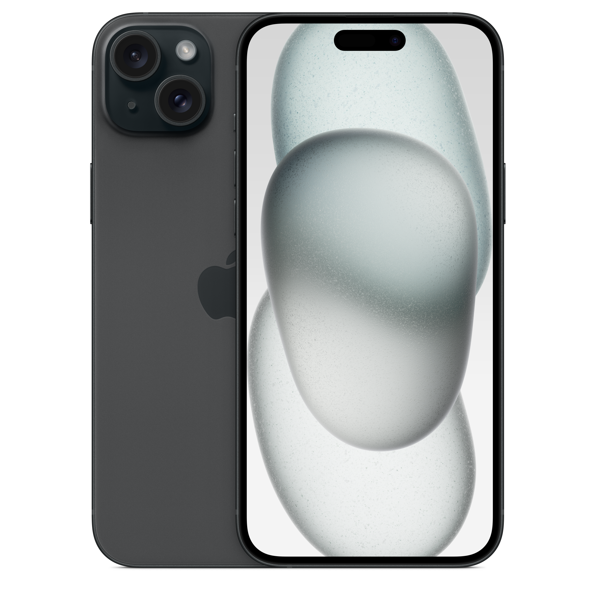 iPhone 15 Plus in Black — front and back