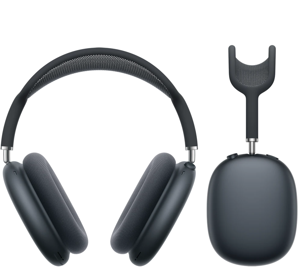 AirPods Max 2 in Midnight, over-ear headphones with mesh headband and aluminium ear cups