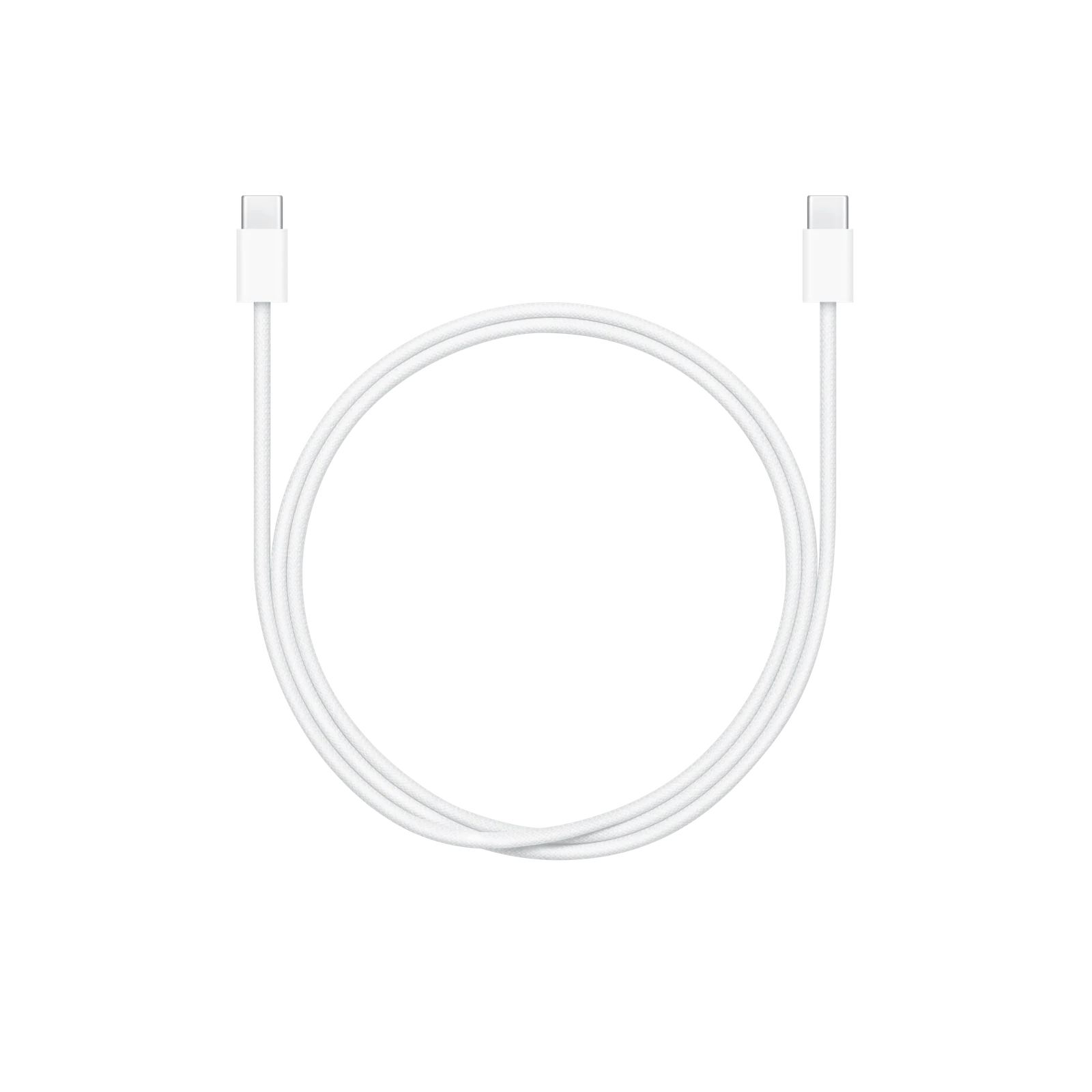 Top view of the cable placed in a coiled position with USB-C connectors at both ends.