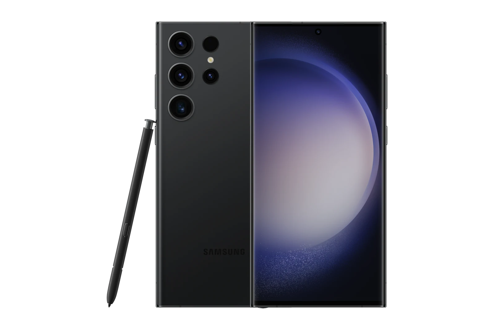 S23 Ultra in Phantom Black, front and back.