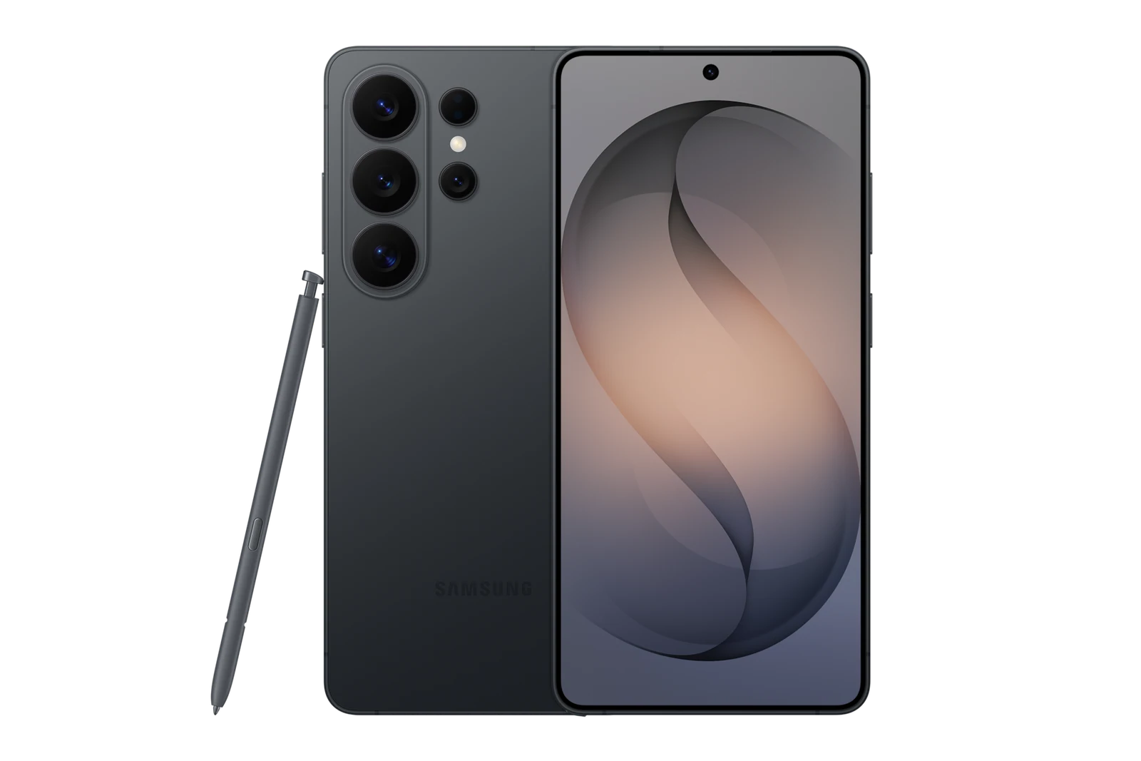 S26 Ultra in Black, front and back.