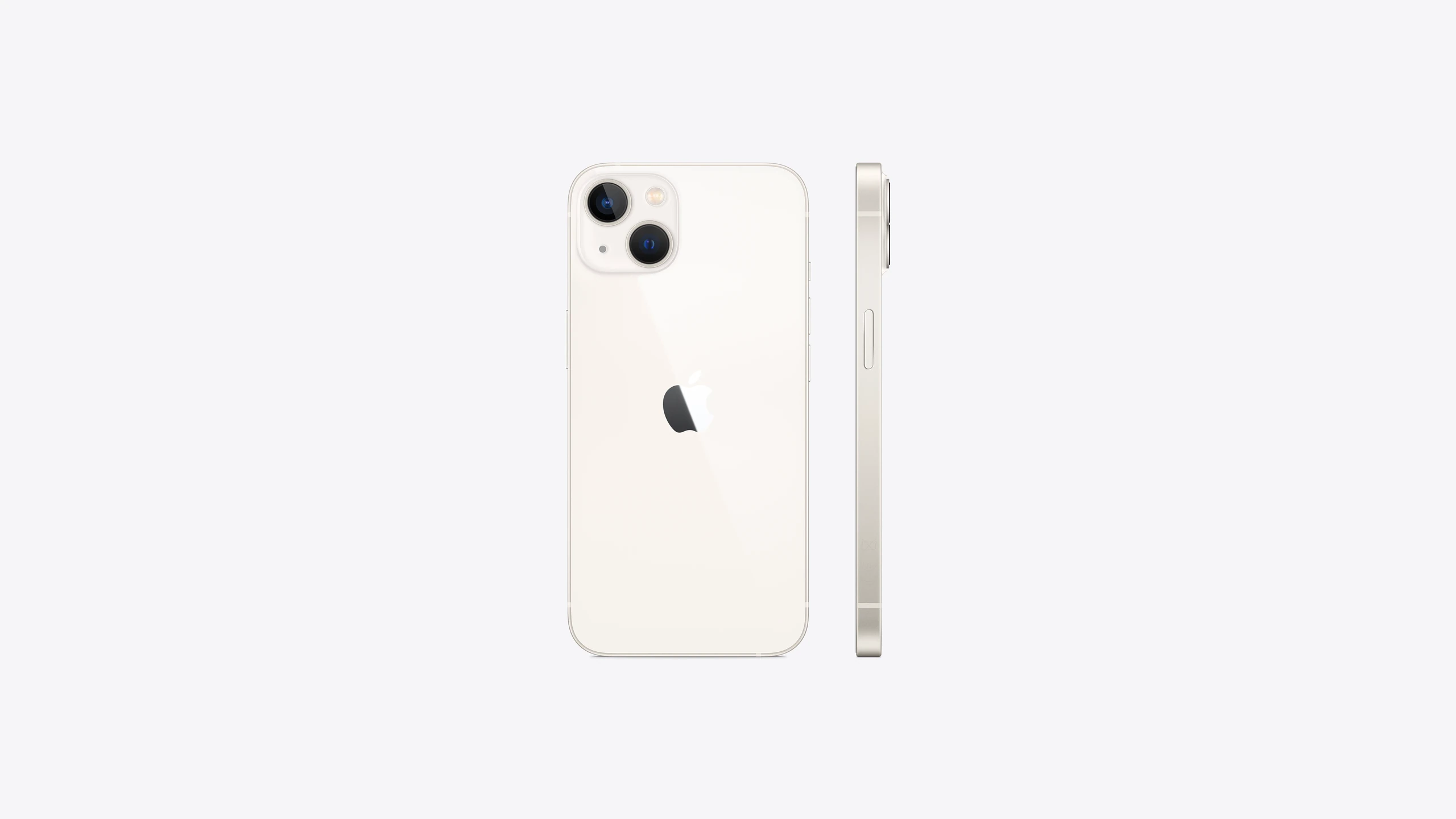iPhone 13 in Starlight — back and side