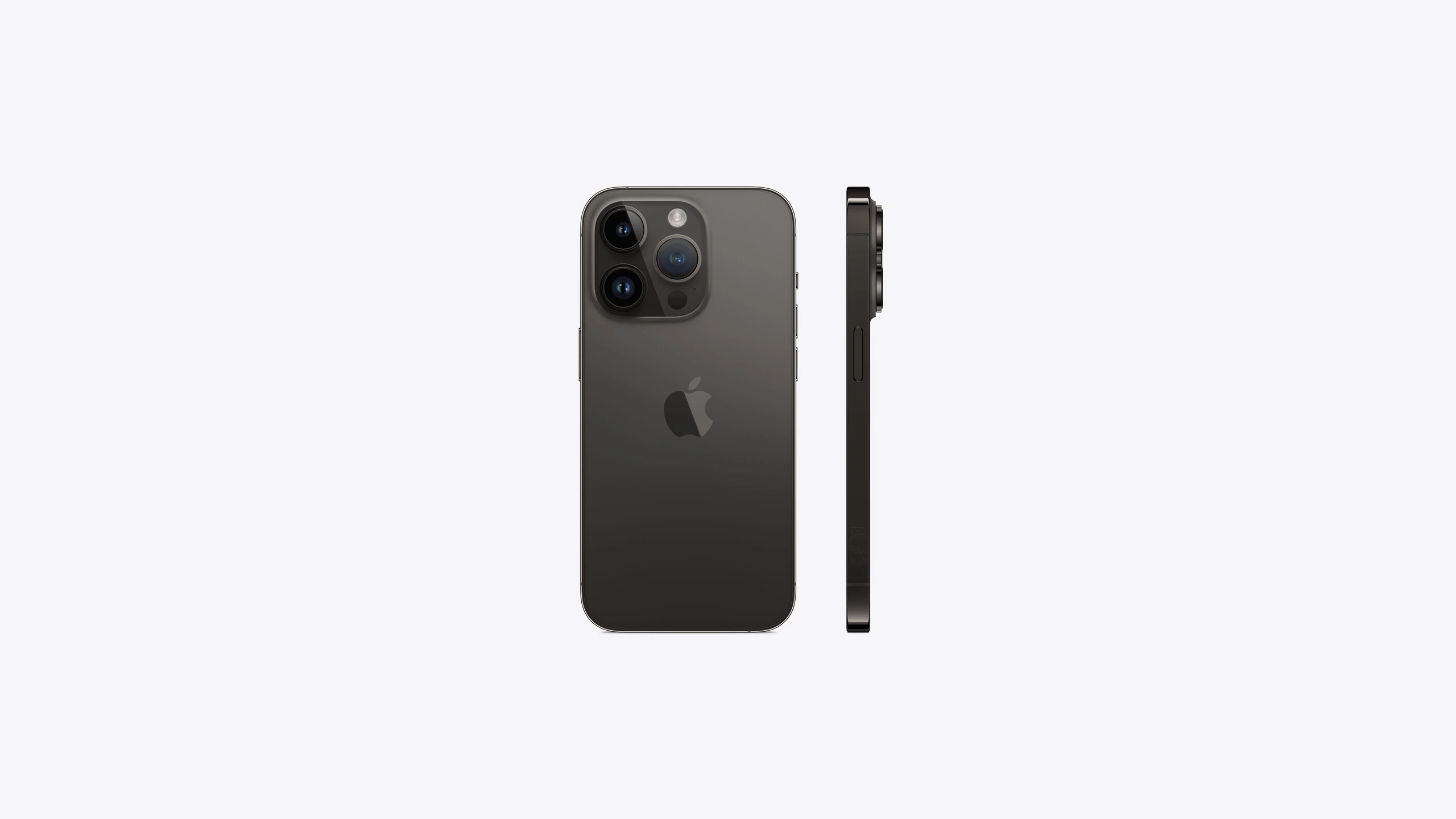 iPhone 14 Pro in Space Black — back and side