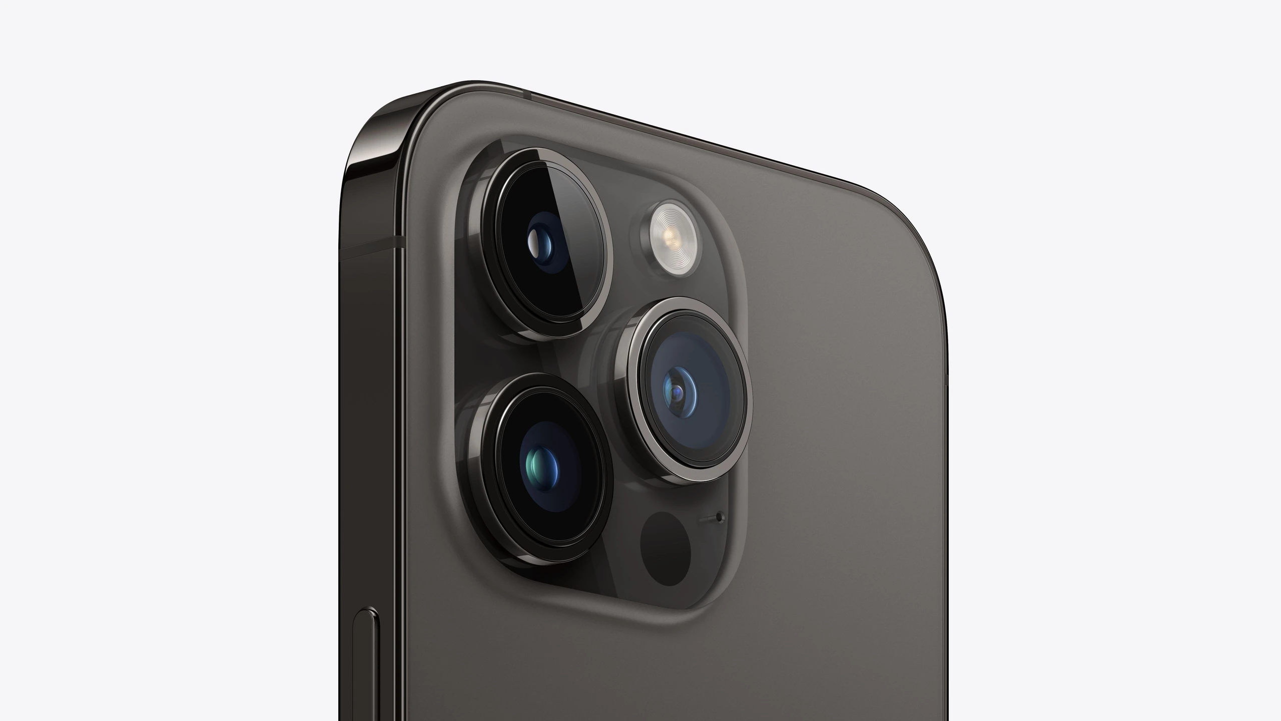 iPhone 14 Pro in Space Black — rear camera detail