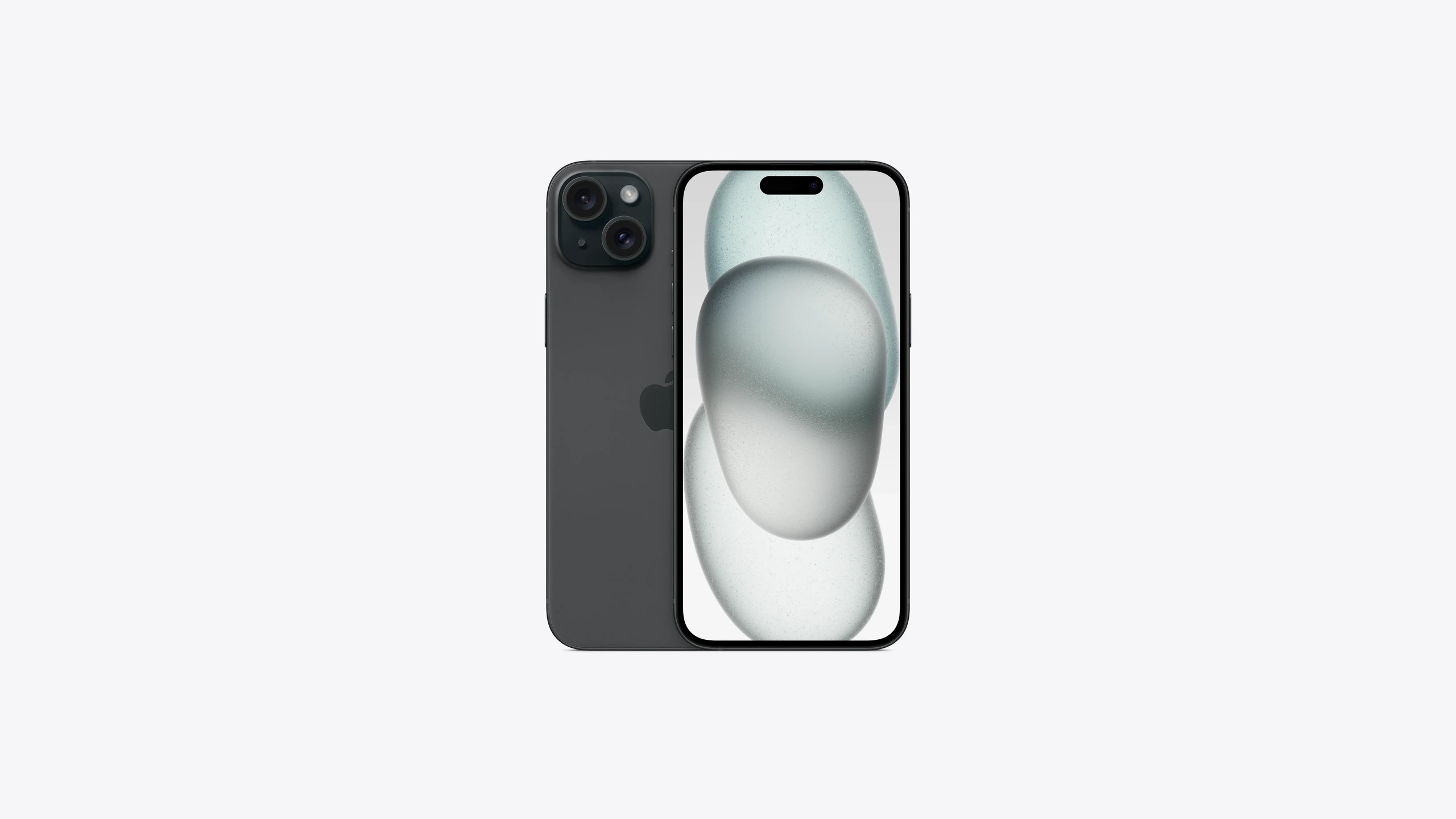 iPhone 15 Plus in Black — front and back