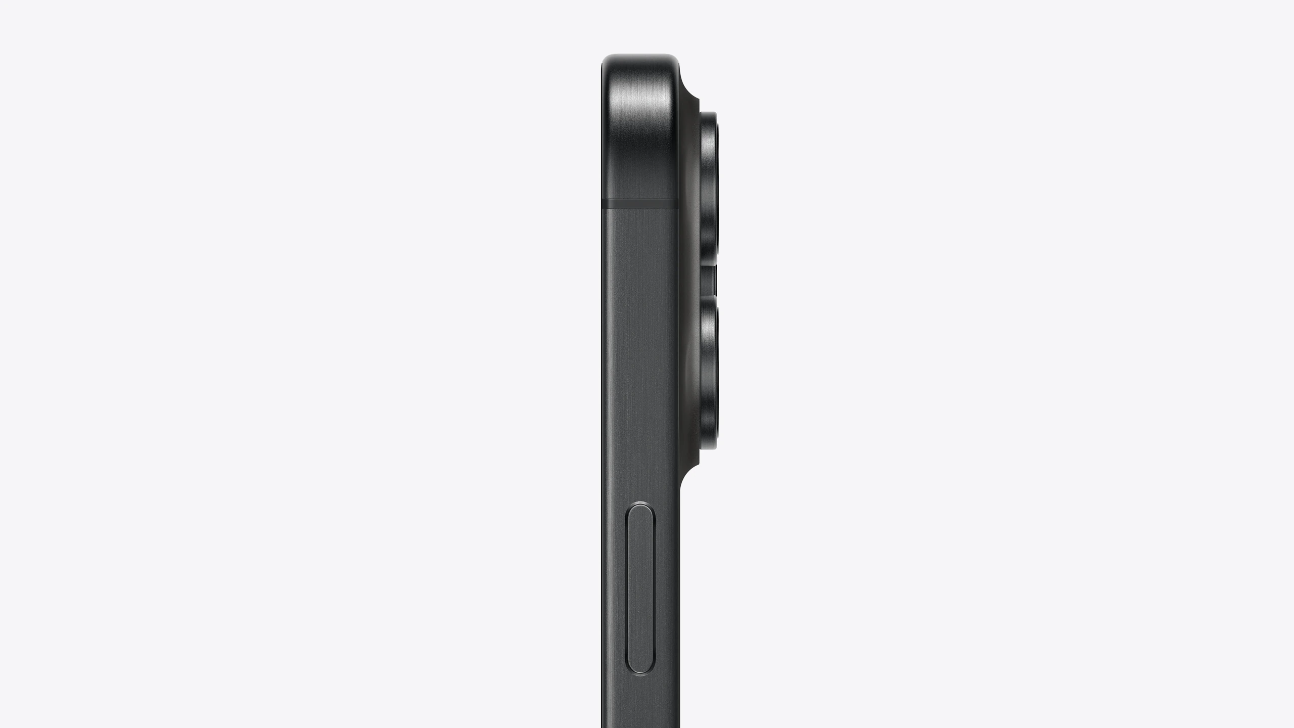 iPhone 15 Pro Max in Black Titanium — side profile