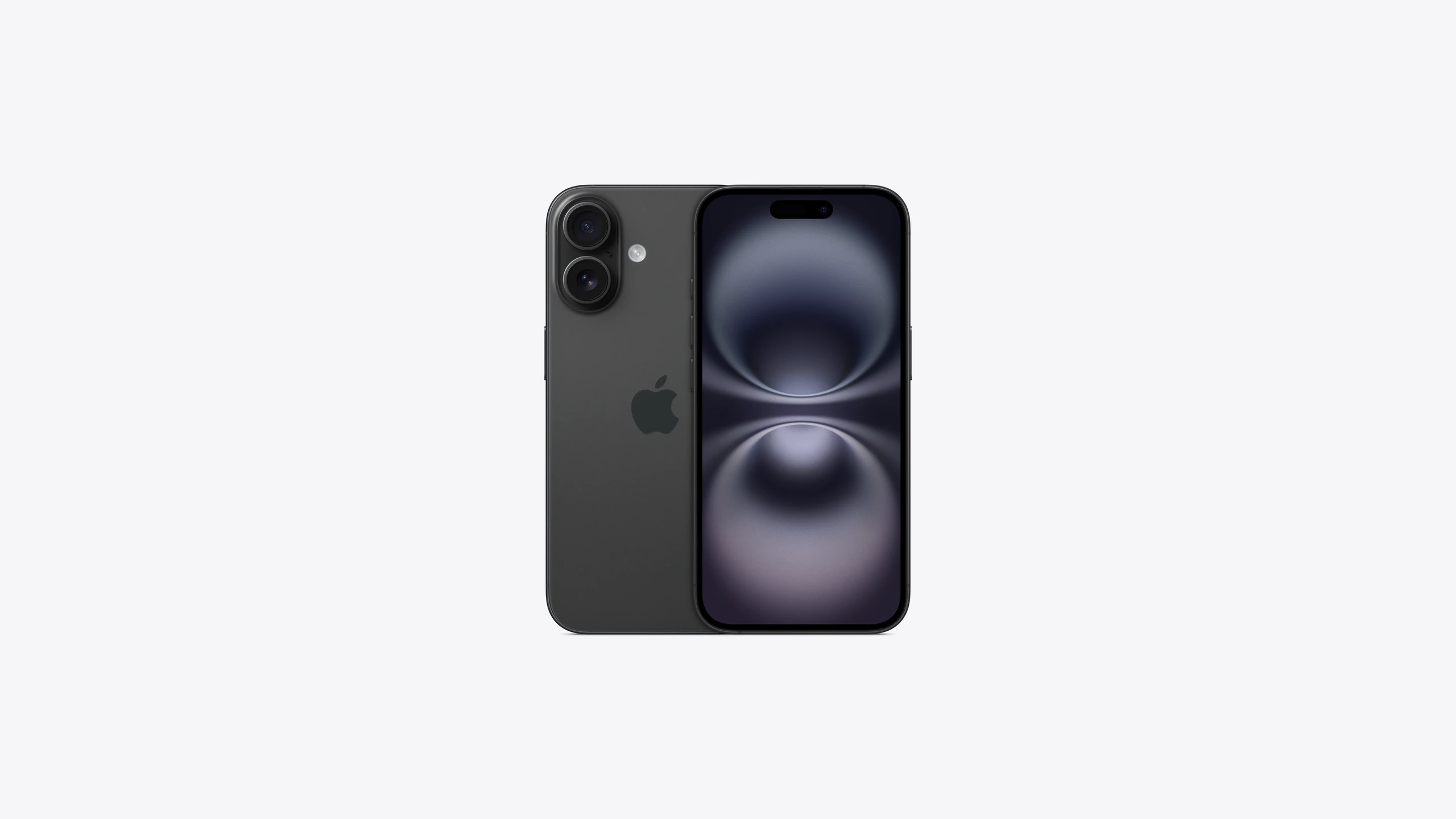 iPhone 16 in Black — front and back