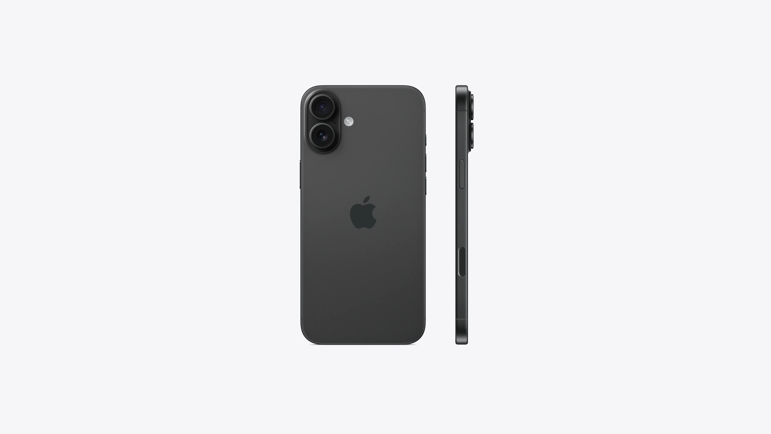 iPhone 16 Plus in Black — back and side