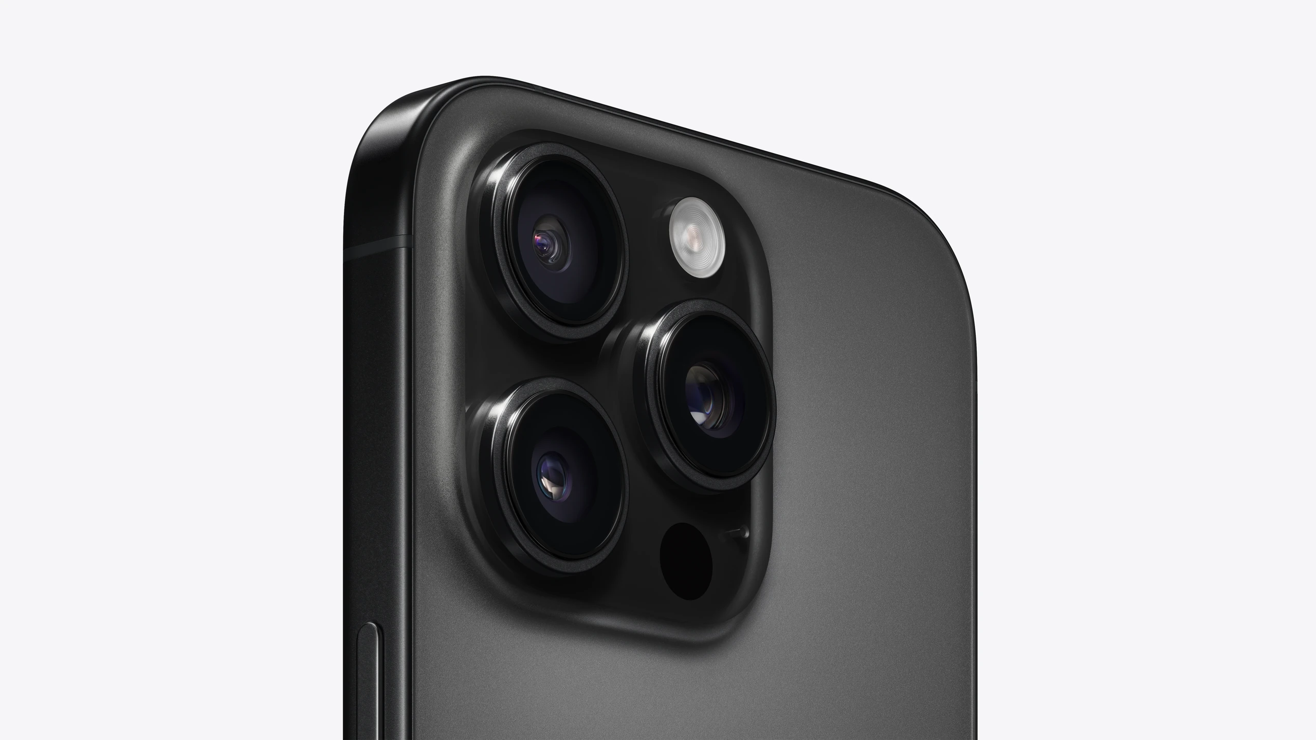 iPhone 16 Pro in Black Titanium — rear camera detail