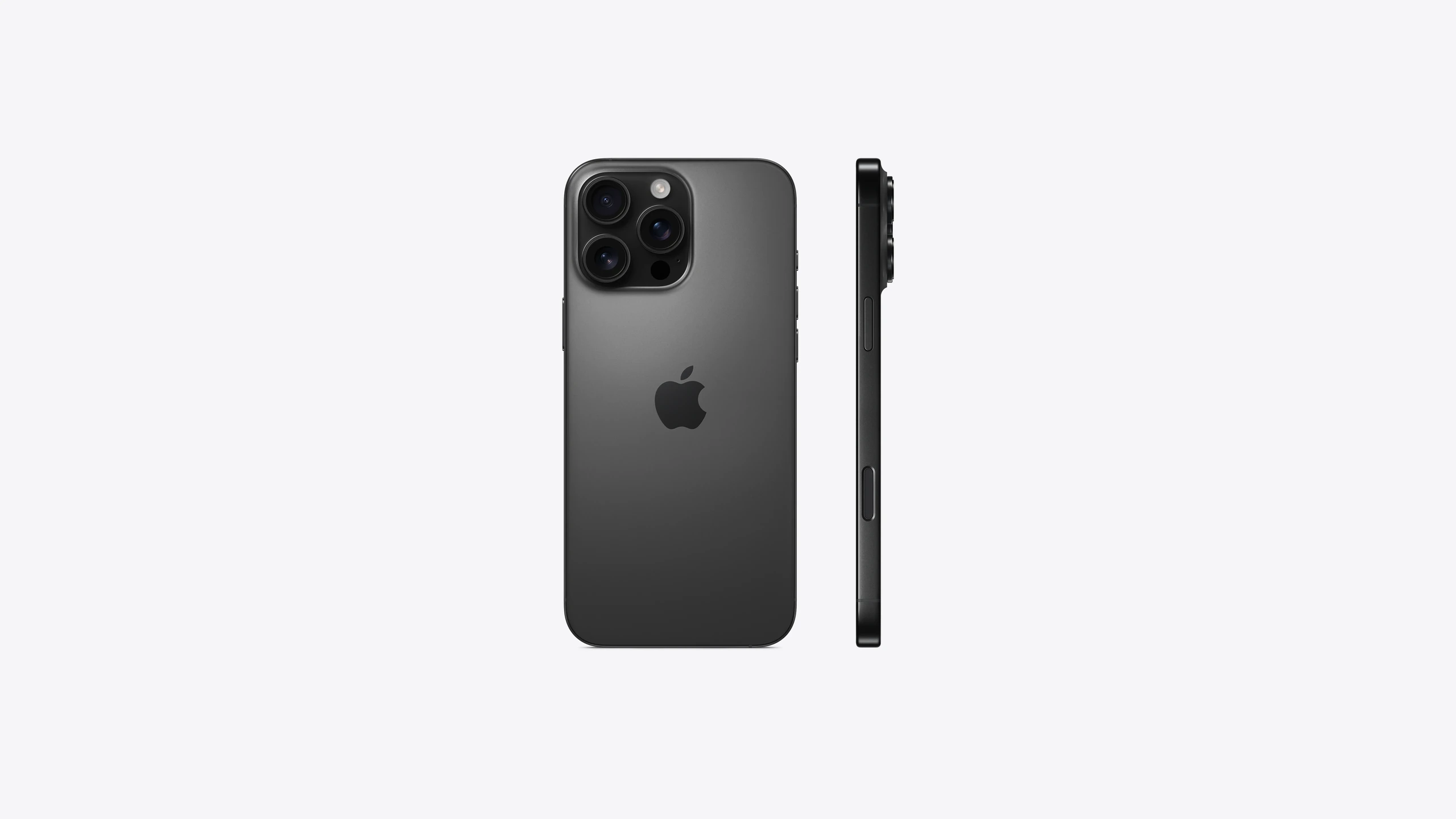 iPhone 16 Pro Max in Black Titanium — back and side