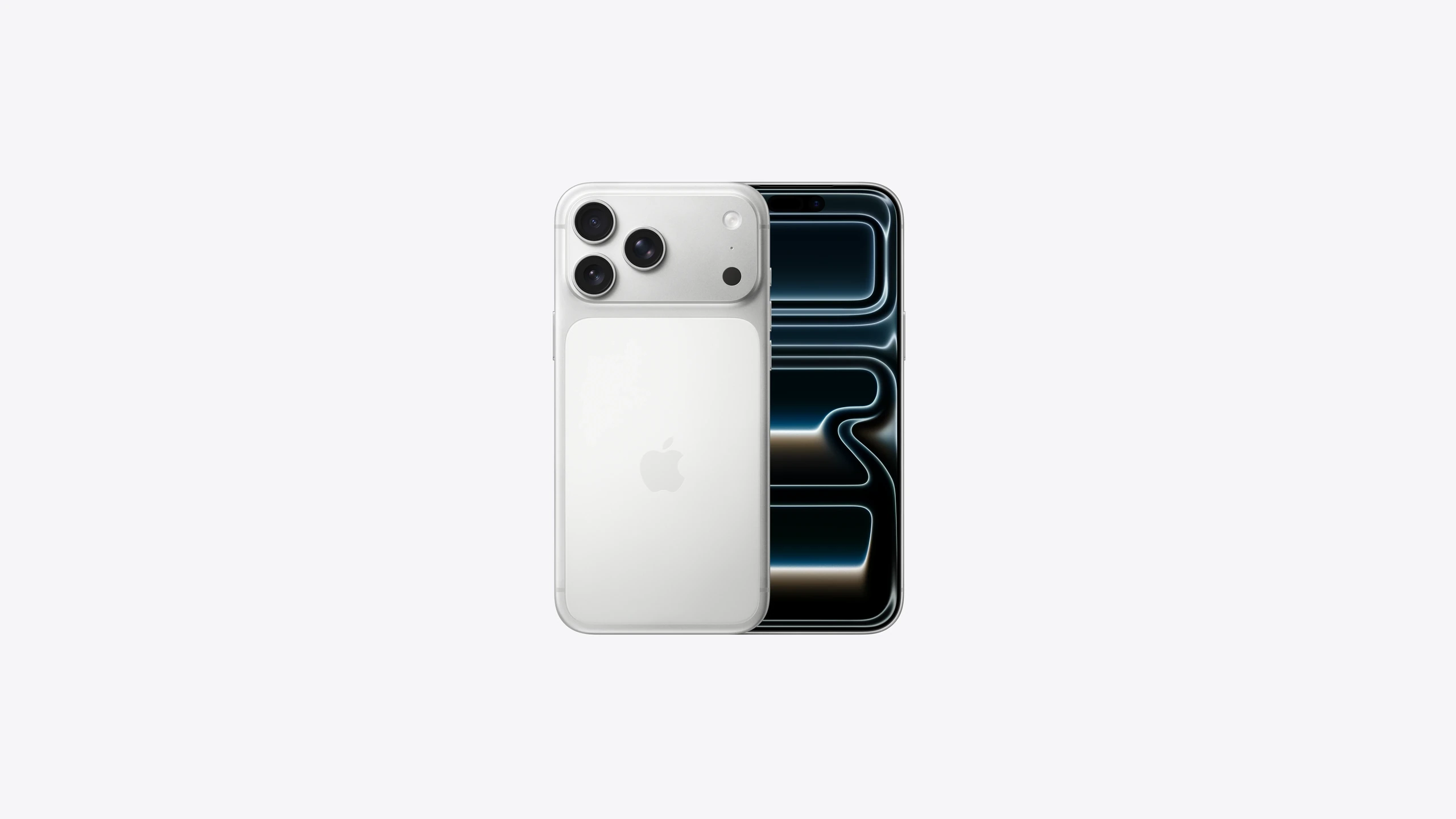 iPhone 17 Pro Max in Silver — front and back