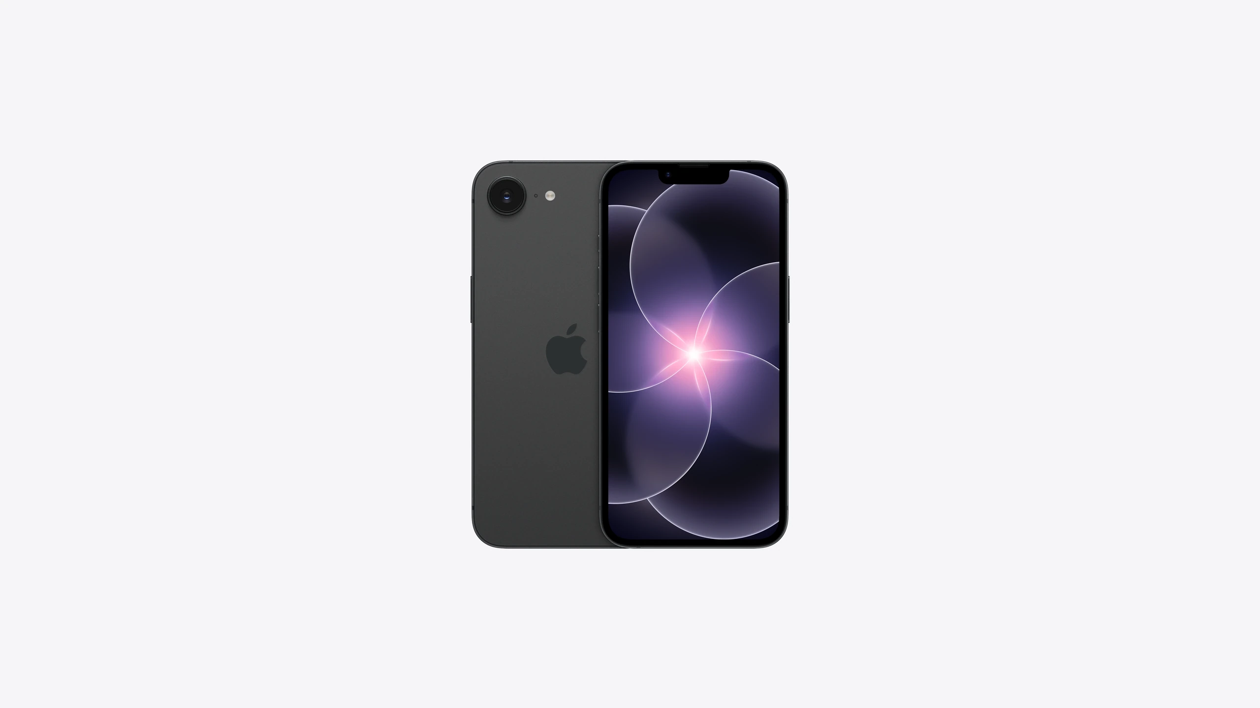 iPhone 17e in Black — front and back