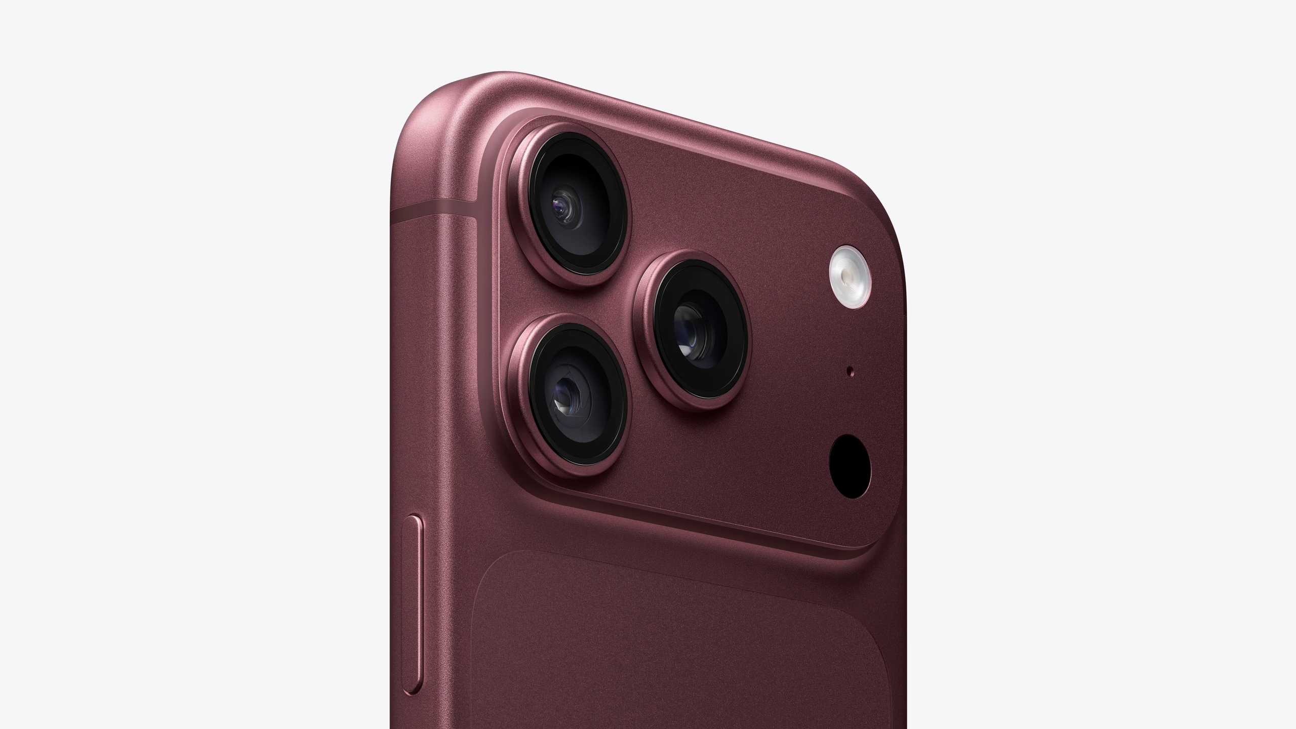 iPhone 18 Pro in Burgundy — rear camera detail