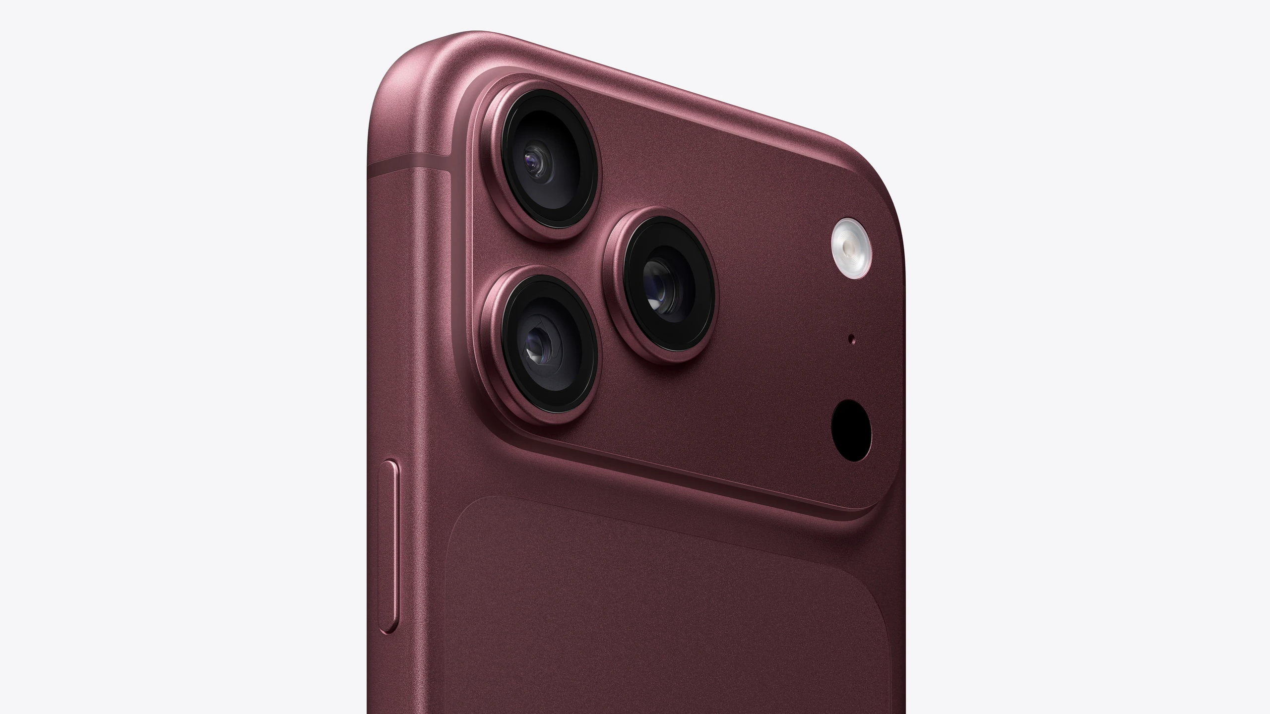 iPhone 18 Pro Max in Burgundy — rear camera detail
