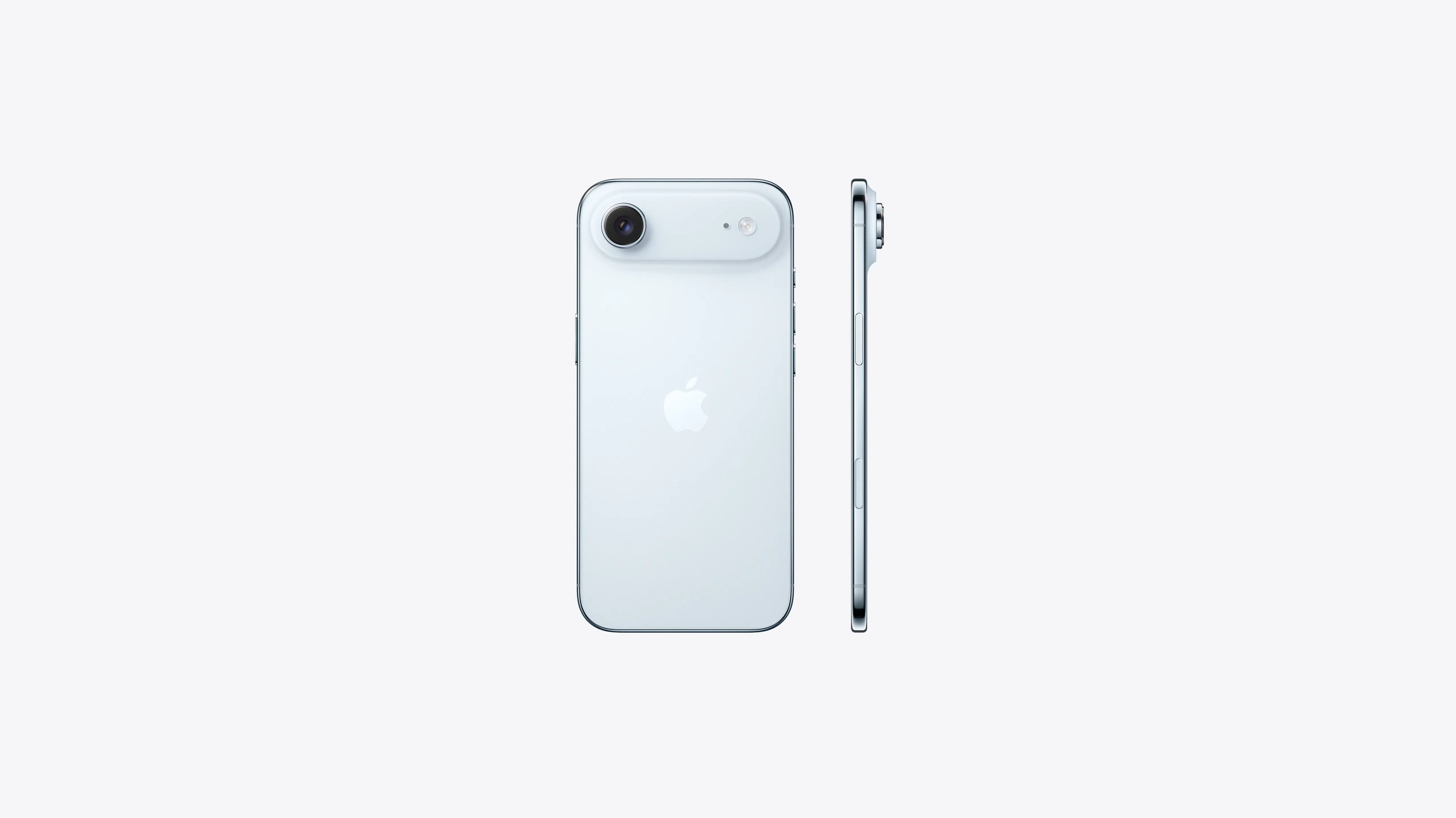 iPhone Air in Sky Blue — back and side