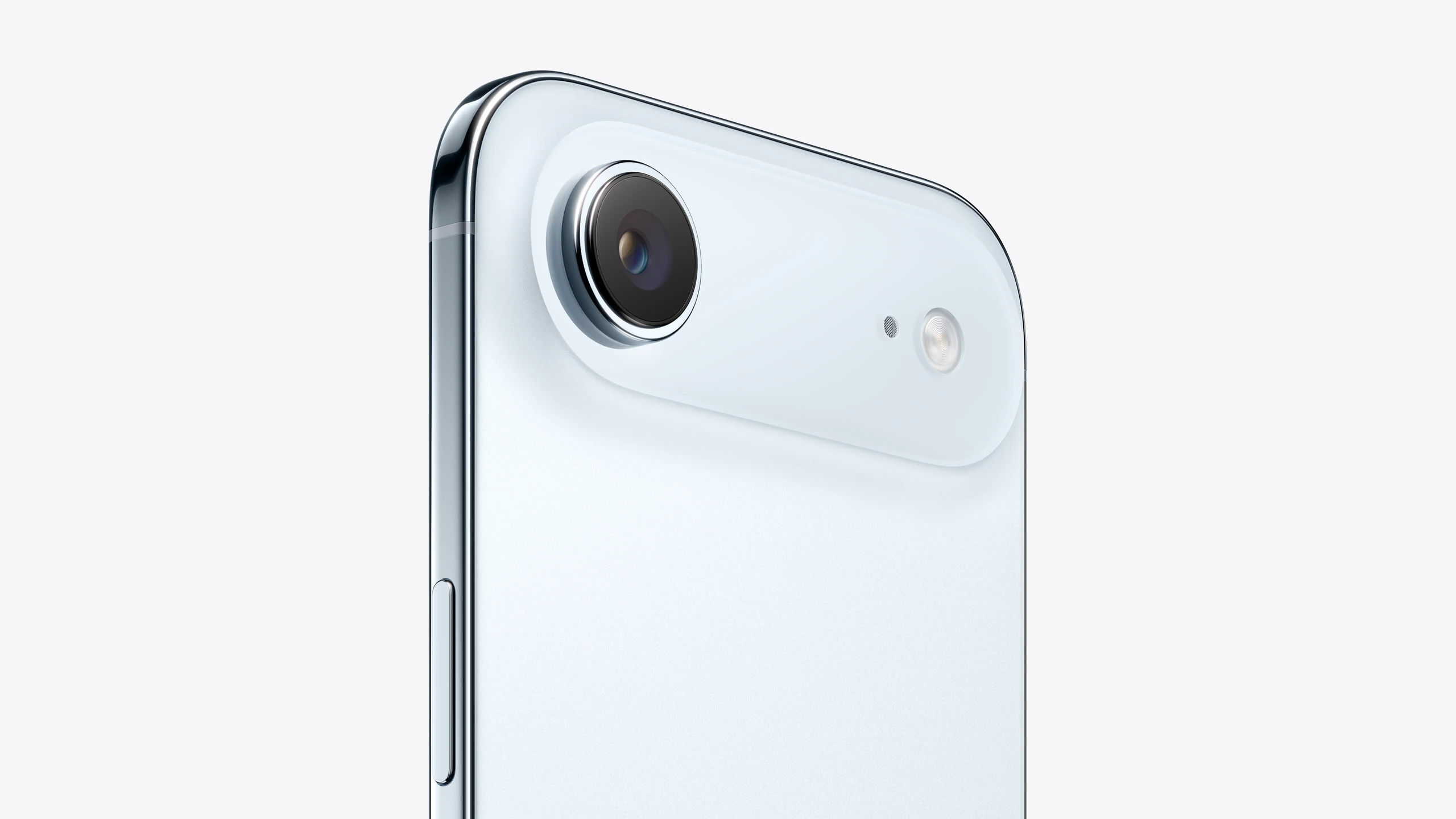 iPhone Air in Sky Blue — rear camera detail