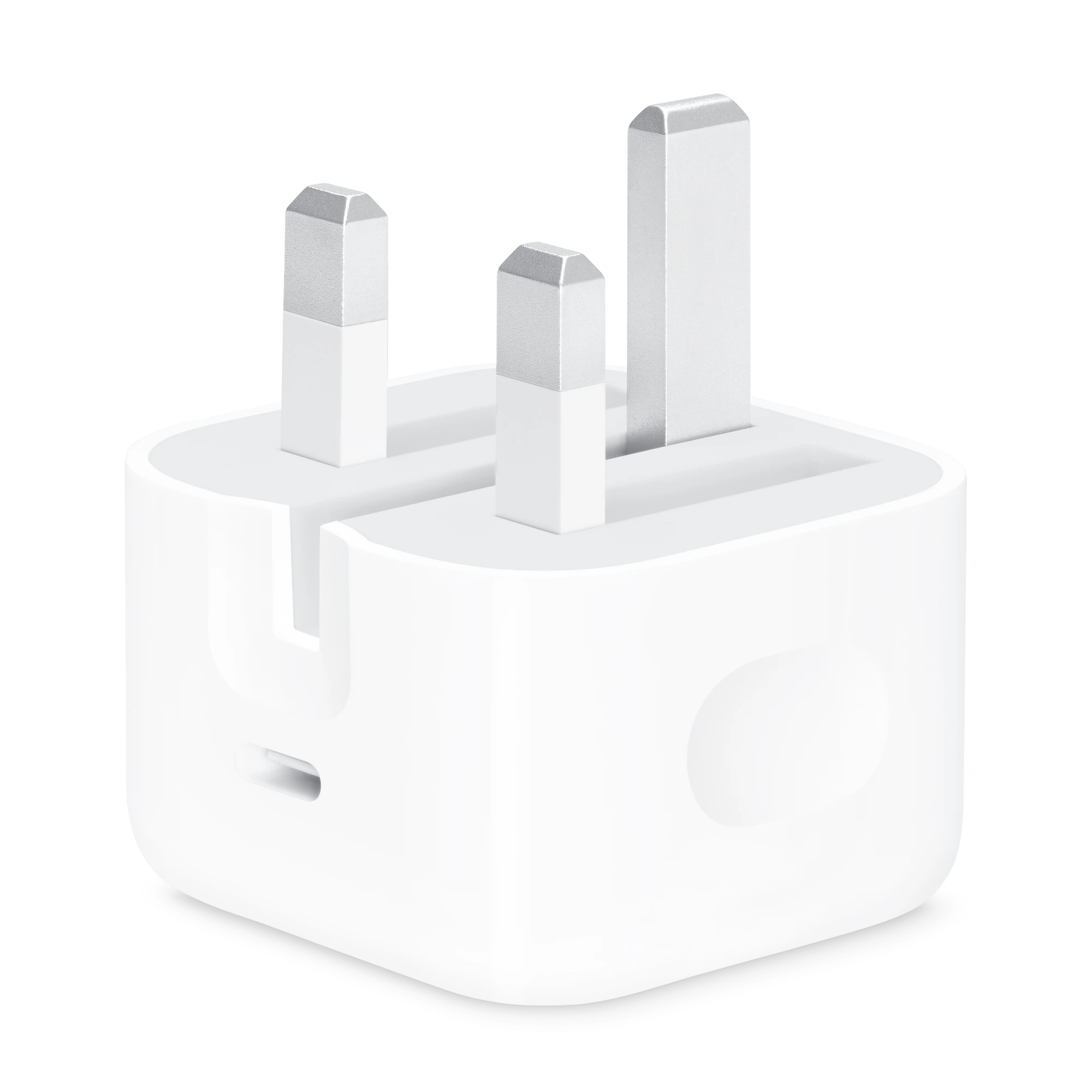 20‑watt USB‑C Power Adapter, white colour, Type G plug, pins folded out, USB‑C port