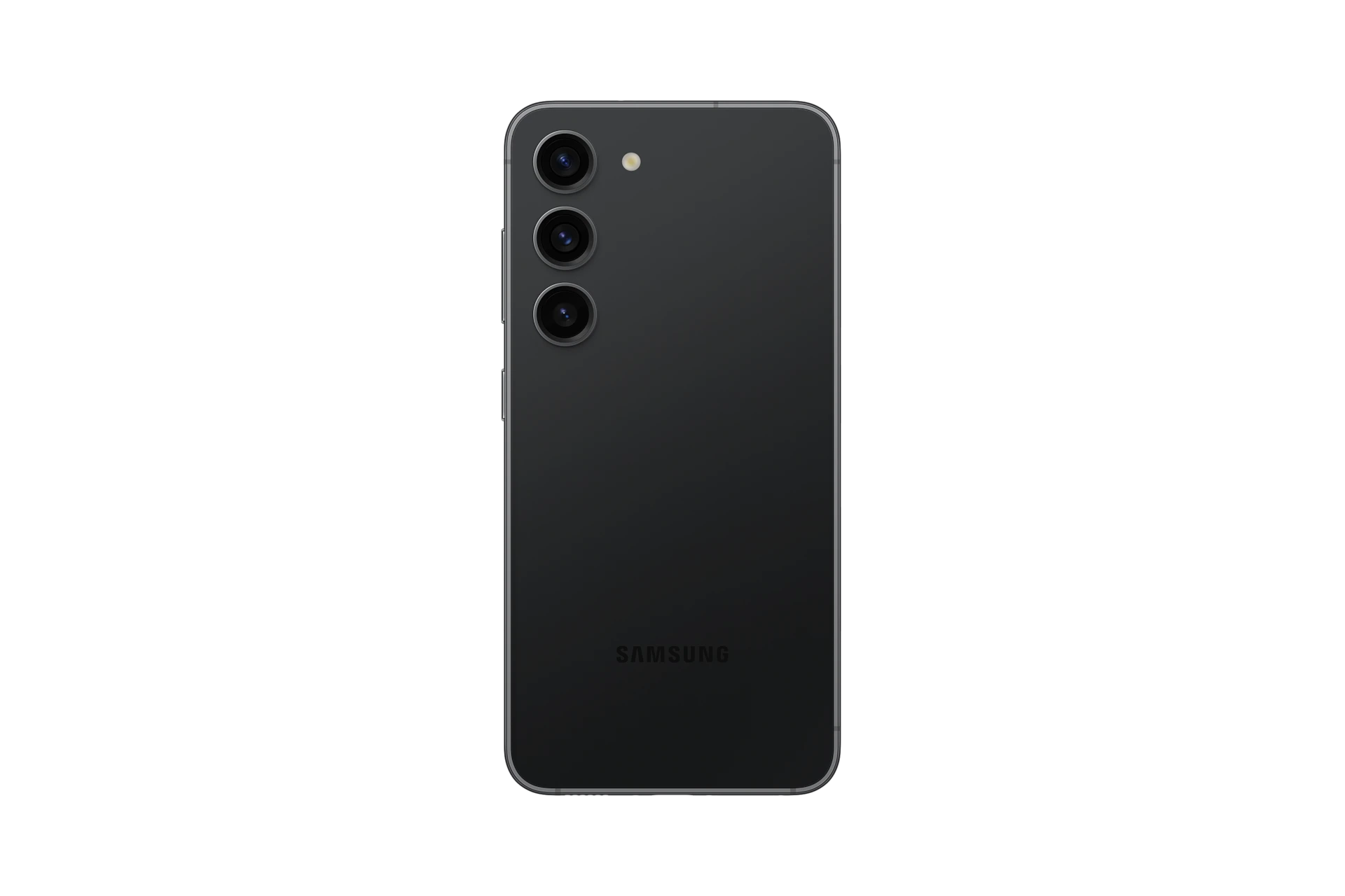Galaxy S23 in Phantom Black, back.