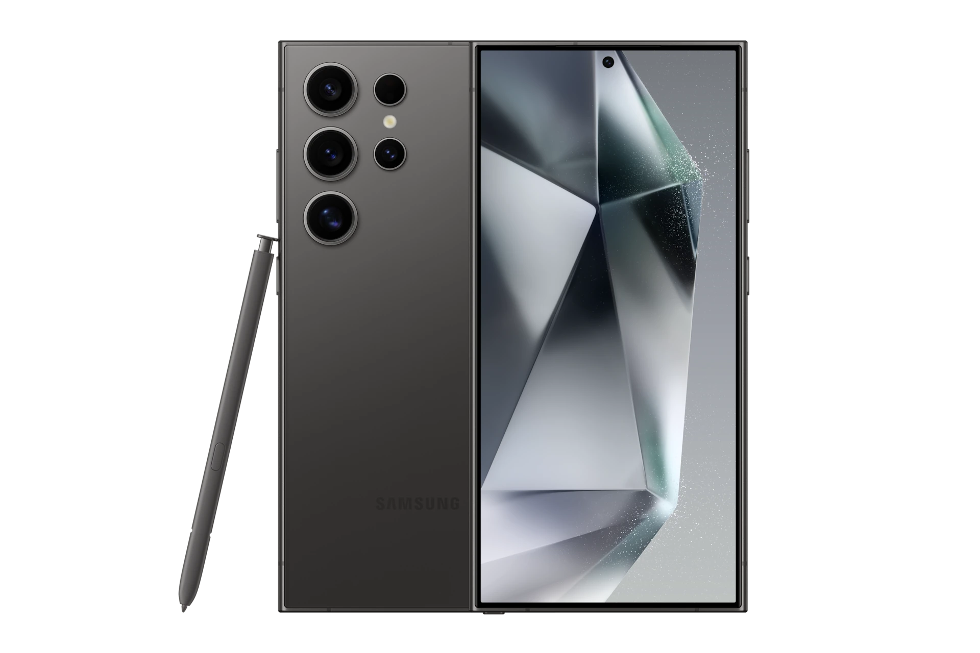 S24 Ultra in Titanium Black, front and back.