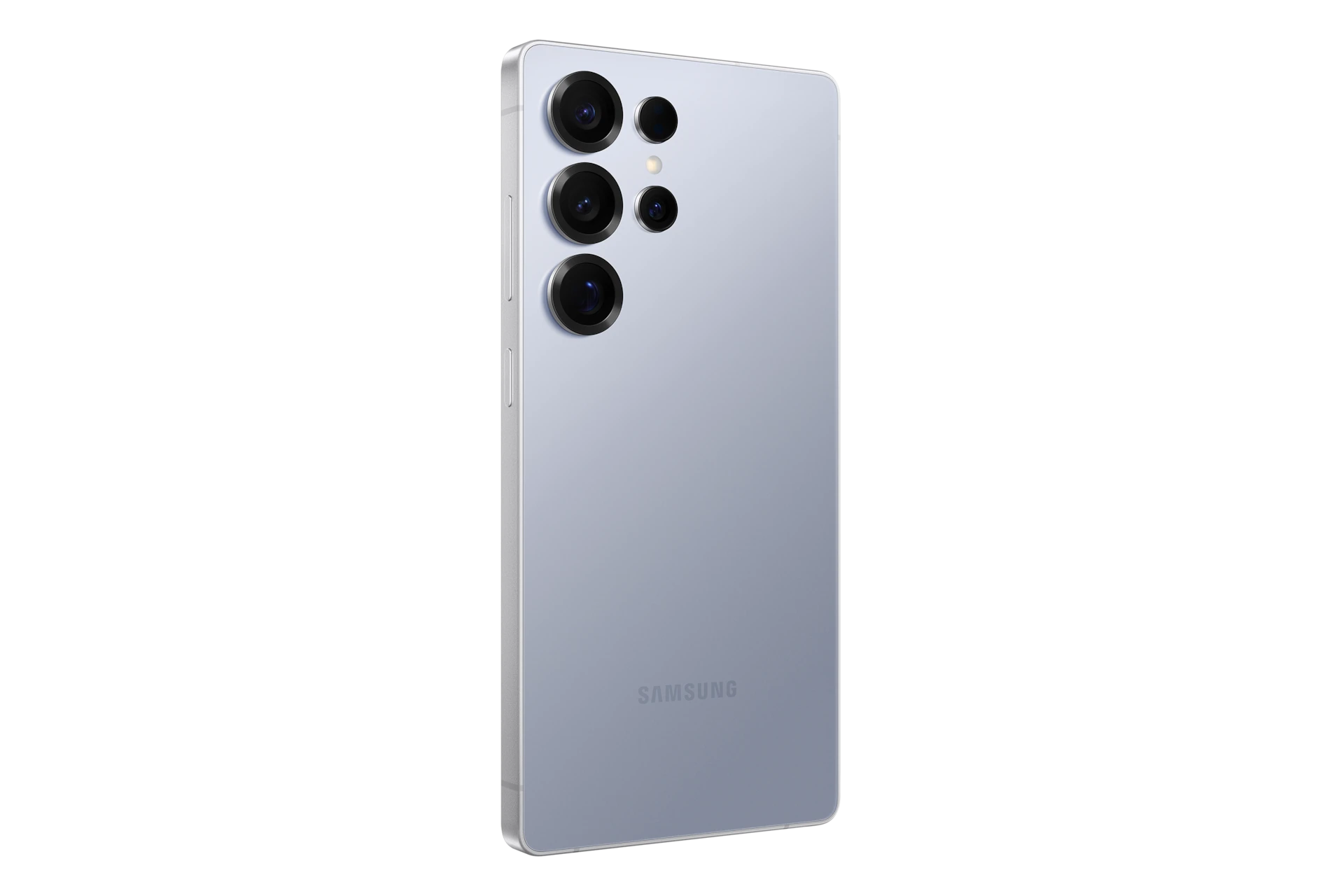 S25 Ultra in Titanium Silverblue, angled back.