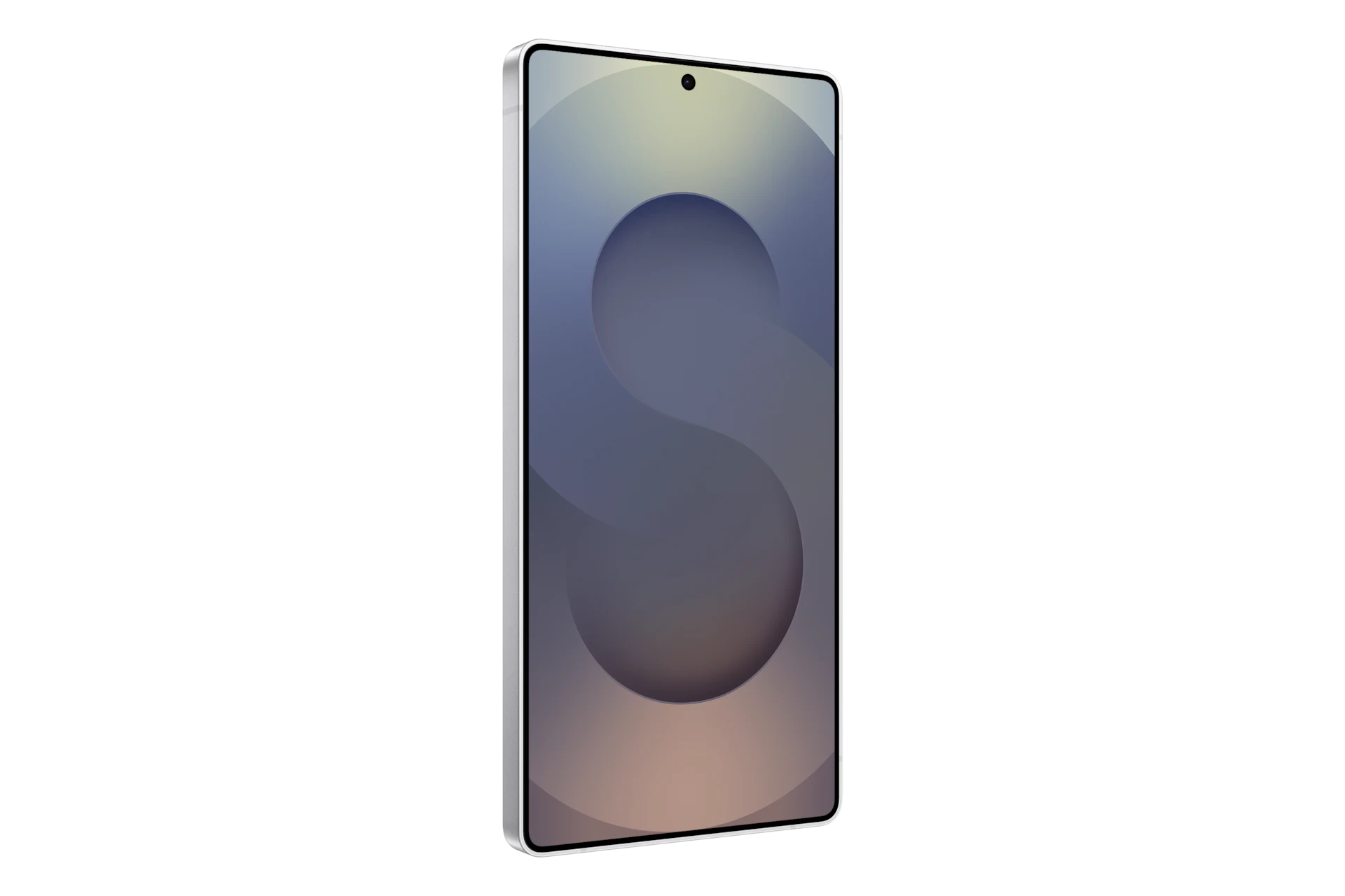 S25 Ultra in Titanium Silverblue, front, left angle.