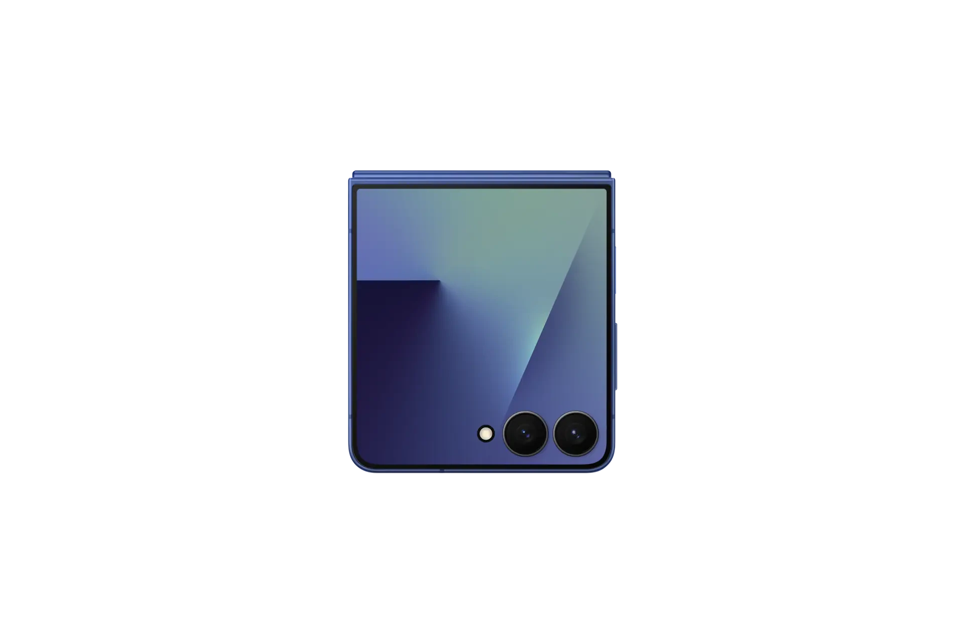 Z Flip7 in Blue Shadow, cover display.