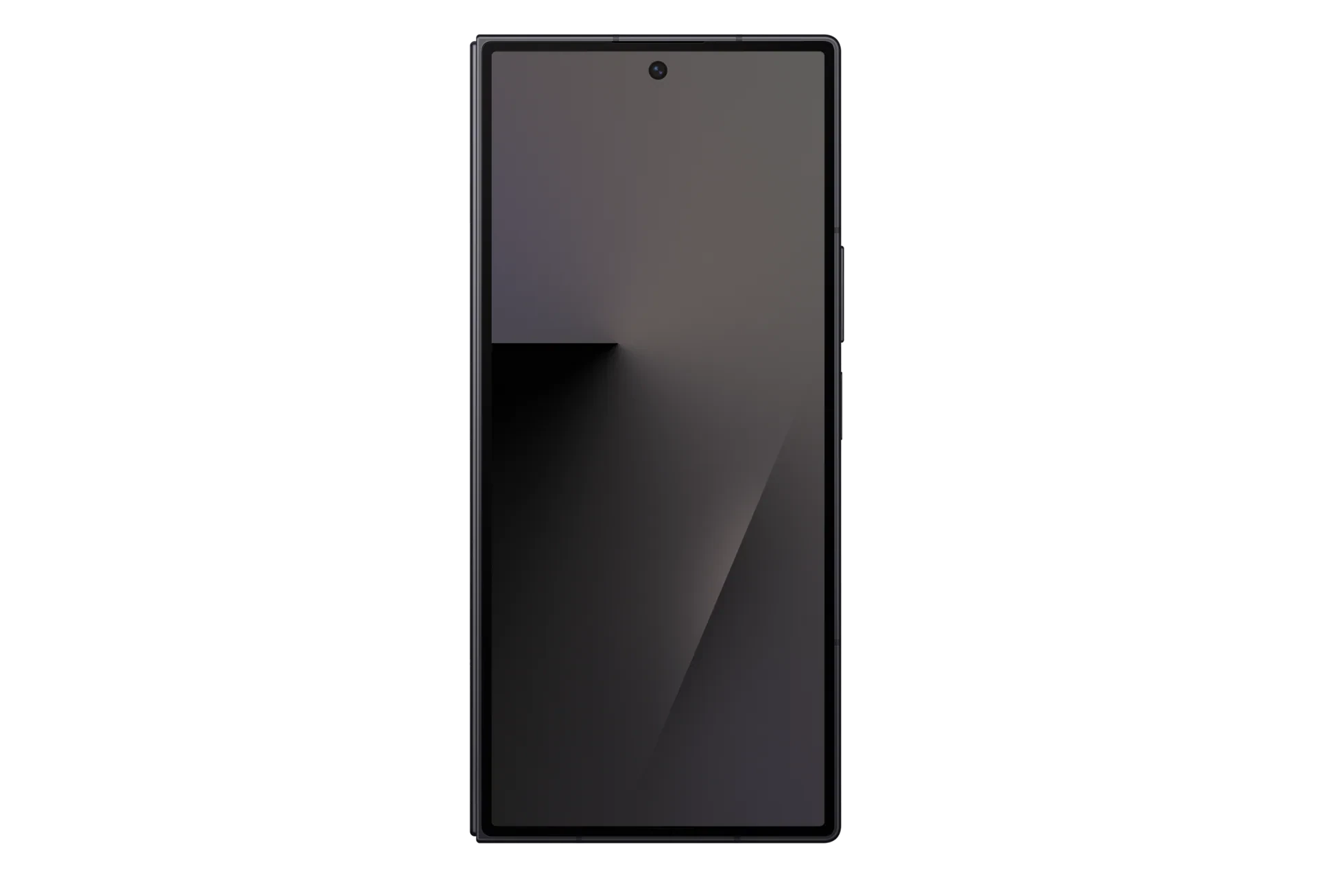 Z Fold7 in Jetblack, partly folded rear.